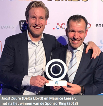 XL18-5vragenaanMauriceLeeser-onderschrift-Joost Zuure (Delta Lloyd) en Maurice Leeser, net na het winnen van de SponsorRing (2018) copy