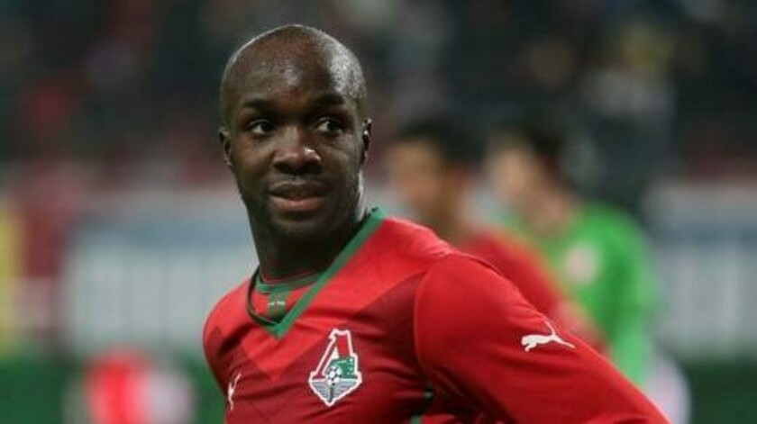 Lassana Diarra voor FC Lokomotiv Moskou