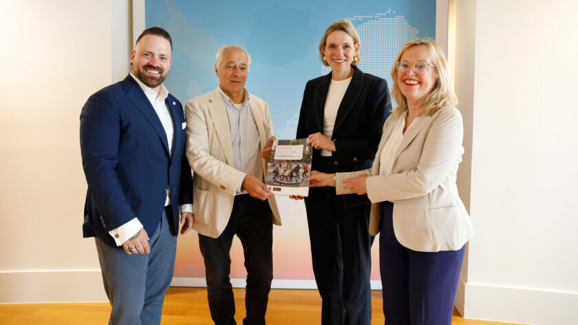 Brian Eernisse,
 Tom van t Hek, Mirjam Sterk en Jet Bussemaker ©Wiebe Kiestra