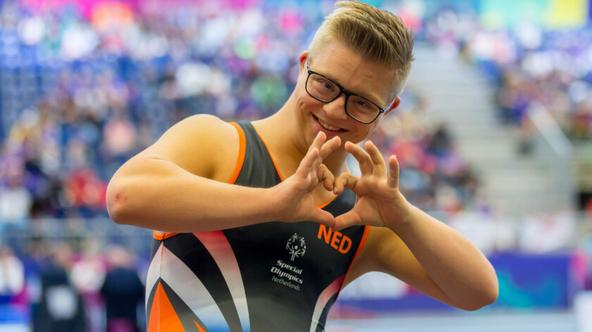 Gymnast Joost Visser op de World Games in Berlijn 2023 ©Bart Weerdenburg