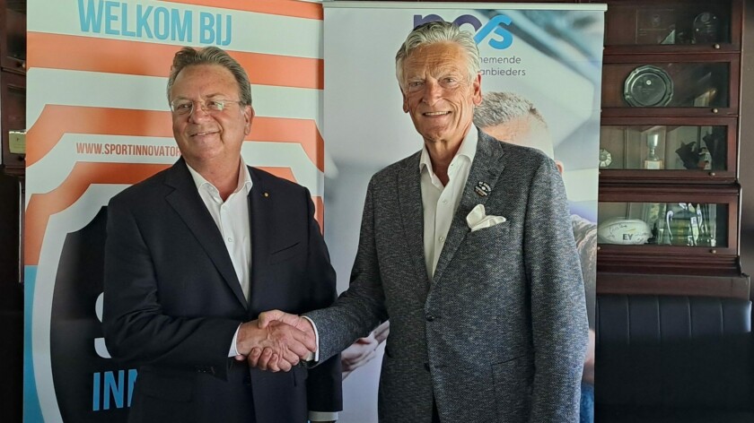 Met Haike Blaauw bij de ondertekening van de samenwerking tussen Sportinnovator en de POS